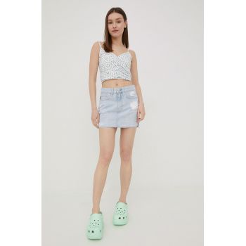 Superdry fusta jeans mini, drept