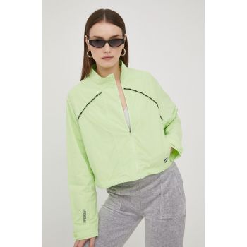 Superdry geaca femei, culoarea verde, de tranzitie ieftina