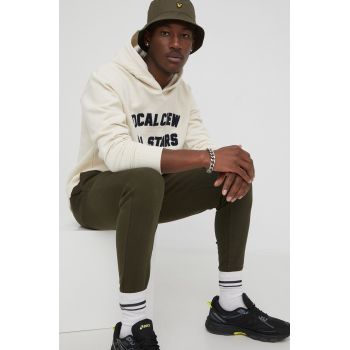 Tom Tailor hanorac de bumbac barbati, culoarea bej, cu imprimeu