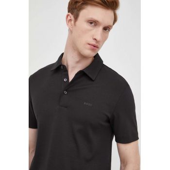 BOSS polo de bumbac culoarea negru, uni 50471335 de firma original