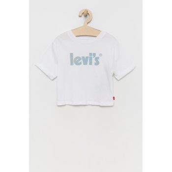 Levi's tricou de bumbac pentru copii culoarea alb