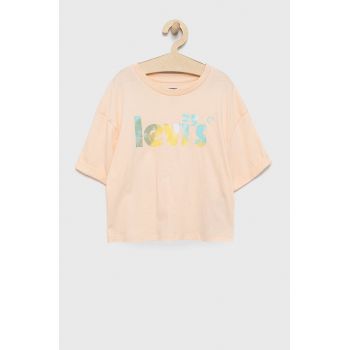 Levi's tricou de bumbac pentru copii culoarea roz