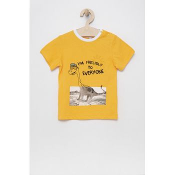 Birba&Trybeyond tricou de bumbac pentru copii culoarea galben, cu imprimeu