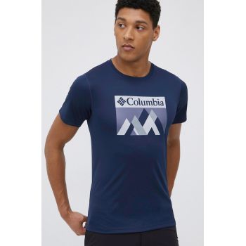 Columbia tricou sport Zero Rules culoarea albastru marin, cu imprimeu