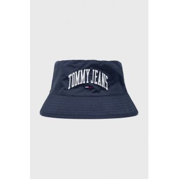 Tommy Jeans pălărie cu două fețe culoarea albastru marin