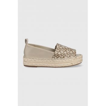 Dkny espadrile Magan culoarea bej, cu platforma