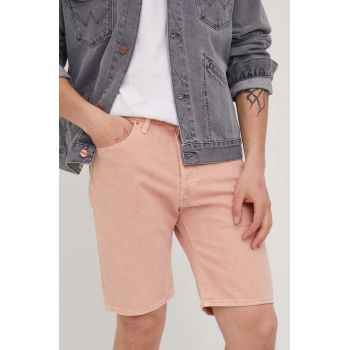 Levi's pantaloni scurti jeans barbati, culoarea roz