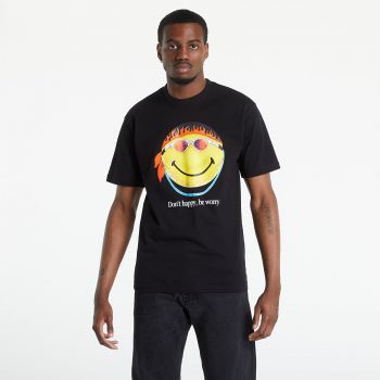 MARKET Smiley Don'T Happy, Be Worry T-Shirt Black