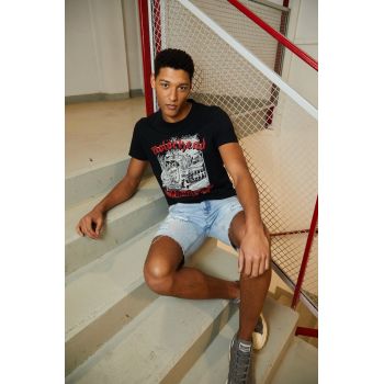 Medicine tricou din bumbac culoarea negru, cu imprimeu