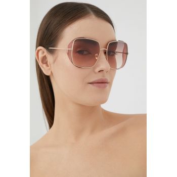 Tom Ford ochelari de soare femei, culoarea auriu de firma originali