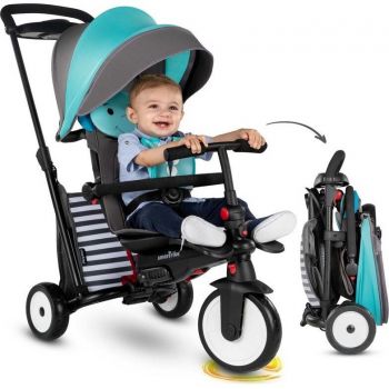 Tricicleta pliabila Smart Trike 7 in 1 STR5 Elephant dotata cu frana si scaun rabatabil