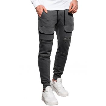 Pantaloni din amestec de bumbac cu talie ajustabila