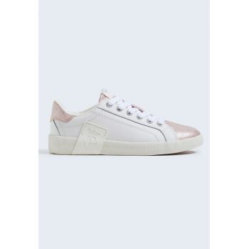 Pantofi sport low-top de piele si piele ecologica cu garnituri stralucitoare Kioto