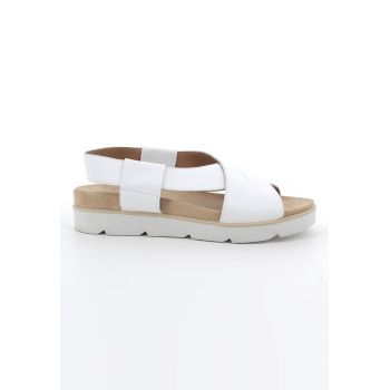 Sandale wedge de piele cu barete incrucisate