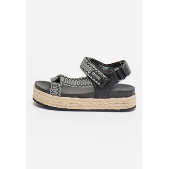 Sandale tip espadrile cu velcro