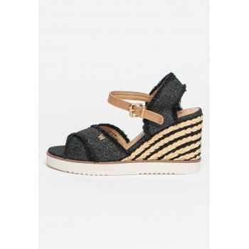 Sandale wedge tip espadrile cu barete incrucisate Maiorca