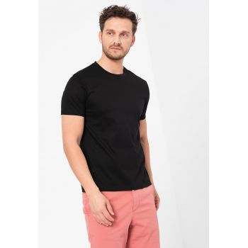 Tricou de bumbac cu decolteu la baza gatului Tessler