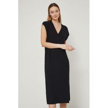 Medicine rochie culoarea negru, midi, oversize