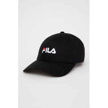 Fila șapcă culoarea negru, cu imprimeu