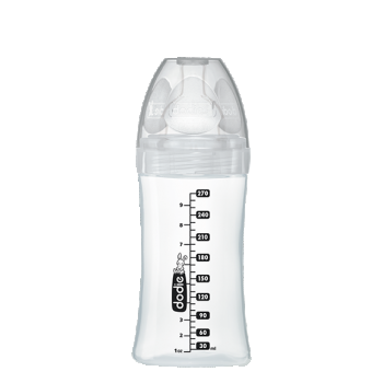 Biberon Dodie Sensation+ Sticla 270 ml 0-6 luni debit 2 anti-colici tetina plata Paris