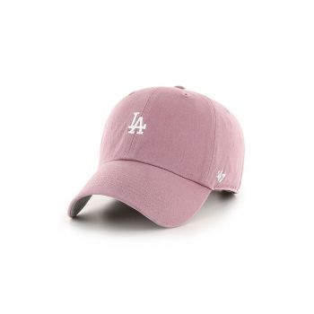 47brand șapcă MLB Los Angeles Dodgers culoarea roz, cu imprimeu B-BSRNR12GWS-QC de firma originala
