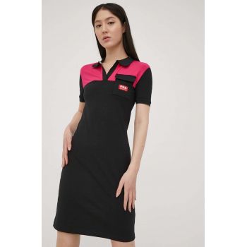 Fila rochie culoarea negru, mini, mulata