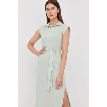 Marella rochie culoarea verde, midi, drept