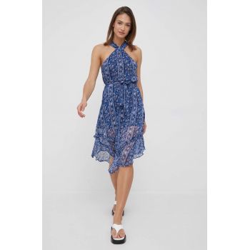 Pepe Jeans rochie Jeana culoarea albastru marin, midi, evazati de firma originala