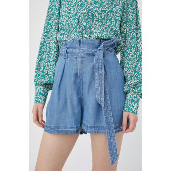 Superdry pantaloni scurti femei, neted, high waist de firma originali