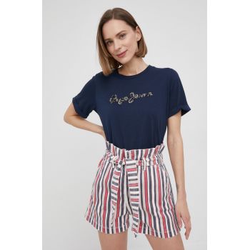 Pepe Jeans tricou din bumbac Babette culoarea albastru marin