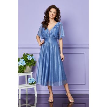 Rochie de ocazie din voal cu glitter Darling Albastra