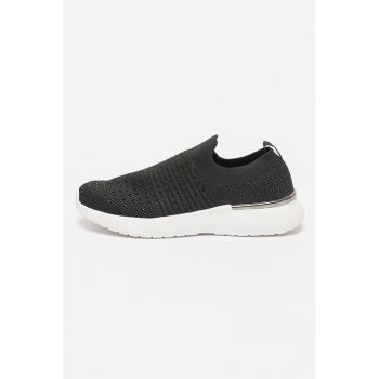 Pantofi sport slip-on din material textil decorati cu strasuri Gerda