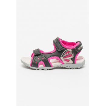 Sandale cu barete velcro si garnituri de piele ecologica Linda Sandale cu barete velcro si garnituri de piele ecologica Linda