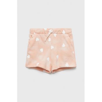 GAP pantaloni scurti copii culoarea roz, cu imprimeu, talie reglabila