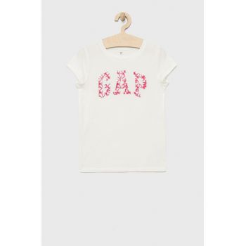 GAP tricou de bumbac pentru copii culoarea alb