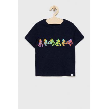 GAP tricou de bumbac pentru copii culoarea albastru marin, cu imprimeu