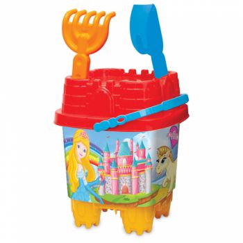 Set 6 jucarii de nisip Big Castle Bucket Set ieftina