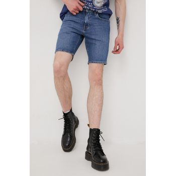 Levi's pantaloni scurti jeans barbati, culoarea albastru marin de firma originali