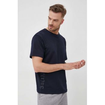 s.Oliver tricou barbati, culoarea albastru marin, cu imprimeu