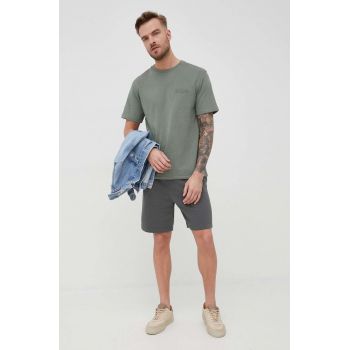 s.Oliver tricou barbati, culoarea verde, cu imprimeu