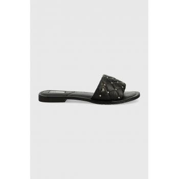 Mexx slapi de piele Sandal Jewel femei, culoarea negru