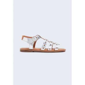 Sandale de piele cu barete mutiple Sandale de piele cu barete mutiple