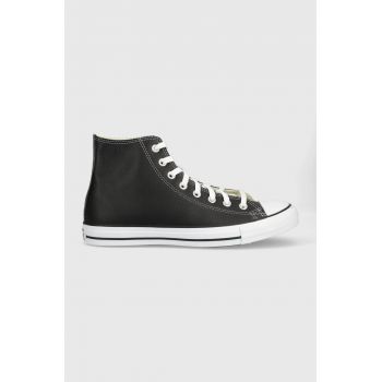 Converse bocanci de piele Chuck Taylor All Star barbati, culoarea negru