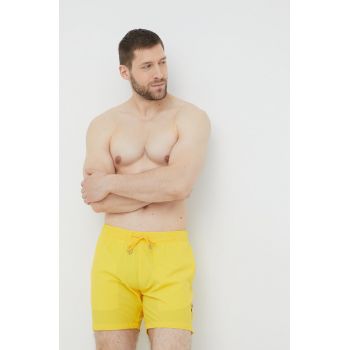 John Frank pantaloni scurti de baie culoarea galben ieftin