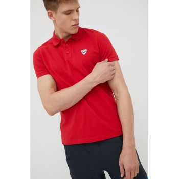 Rossignol polo de bumbac culoarea rosu, neted ieftin