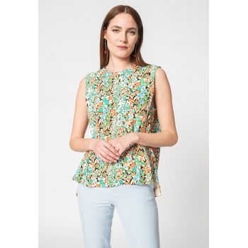 Bluza lejera cu model floral Nelliy ieftina