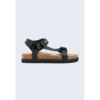 Sandale de piele ecologica cu velcro