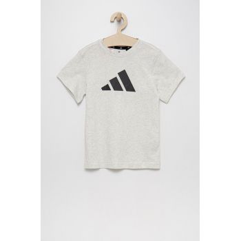 adidas Performance tricou de bumbac pentru copii HG8857 culoarea gri, melanj