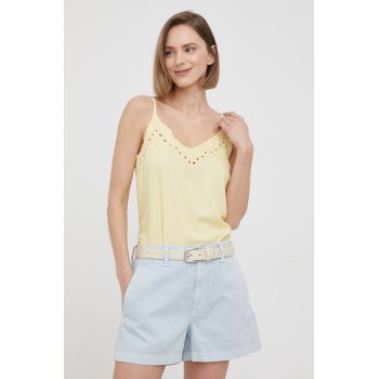 Pepe Jeans bluza Marga femei, culoarea galben, neted