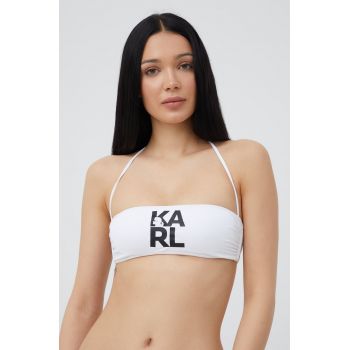 Karl Lagerfeld sutien de baie culoarea alb, cupa rigidizata de firma original